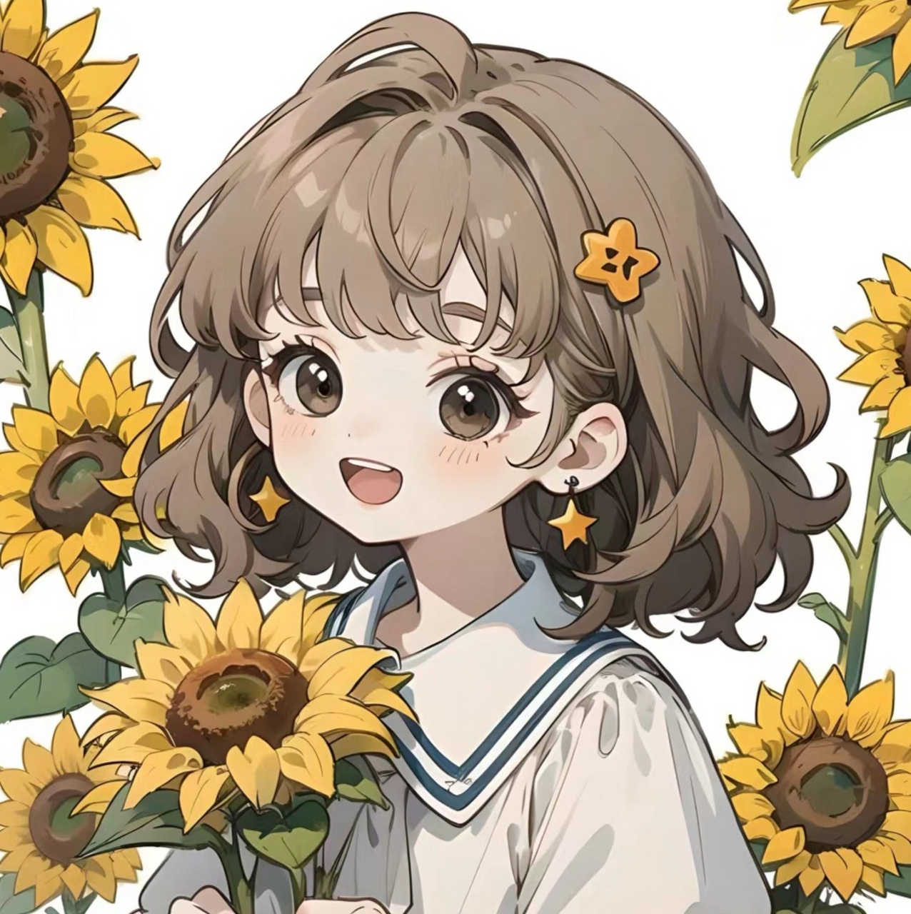 【二次元美少女头像分享】 向日葵女孩儿,灿烂与快乐同在.