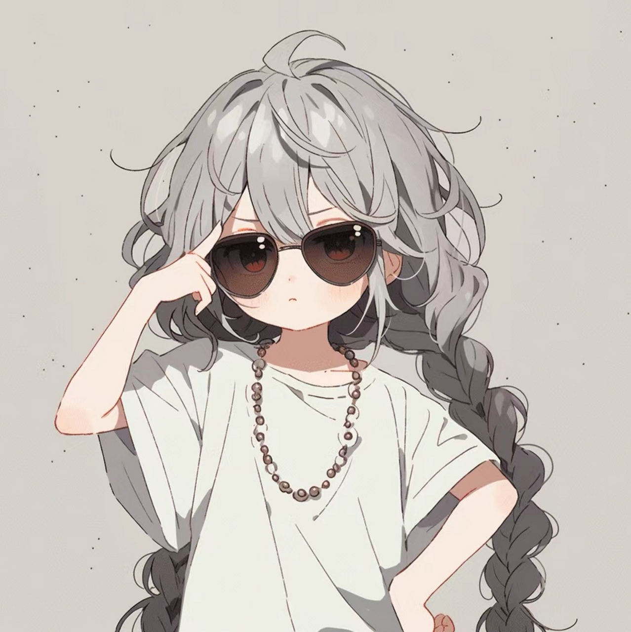 【二次元酷酷女生头像分享】 墨镜一戴,震撼整条gai[得意] #最靓头像