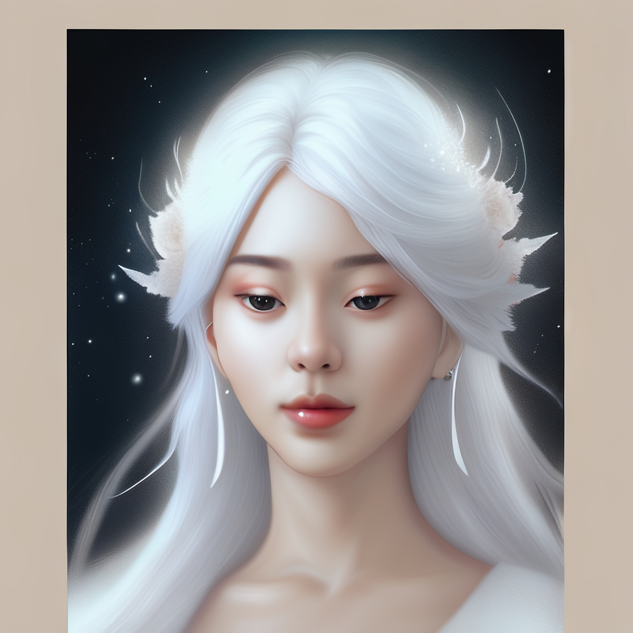 百度ai绘图黑科技# 让ai画白鹿,它真的给我画了一只白鹿[左捂脸]尾换