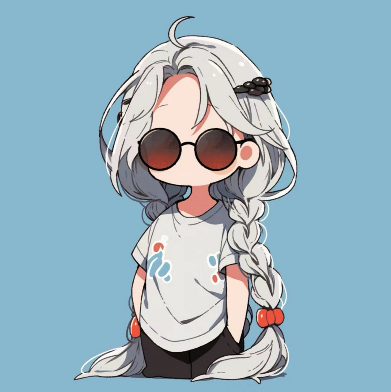 【二次元酷酷女生头像分享】 墨镜一戴,震撼整条gai[得意] #最靓头像