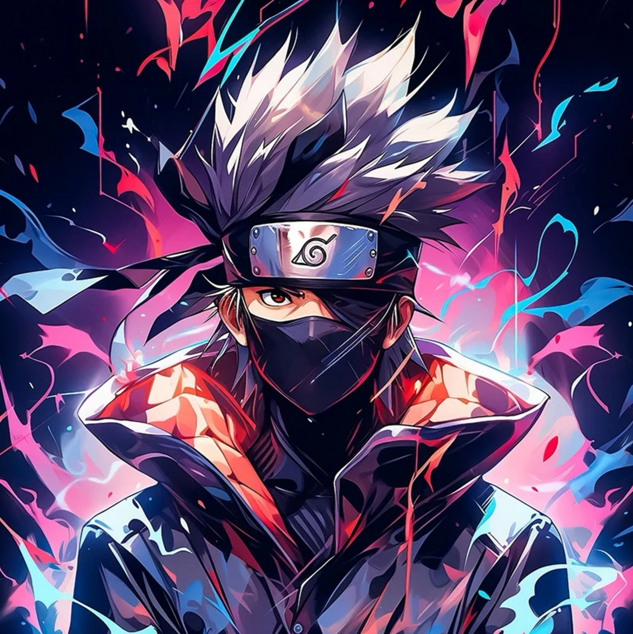 【动漫二次元头像分享】 火影忍者系列,炫彩版卡卡西.