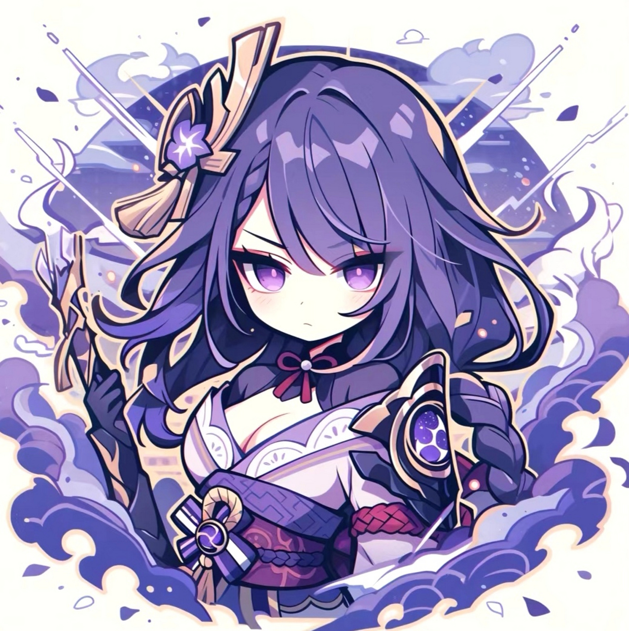 【二次元美少女头像分享】 原神系列,雷电将军,是只看一眼就会特别