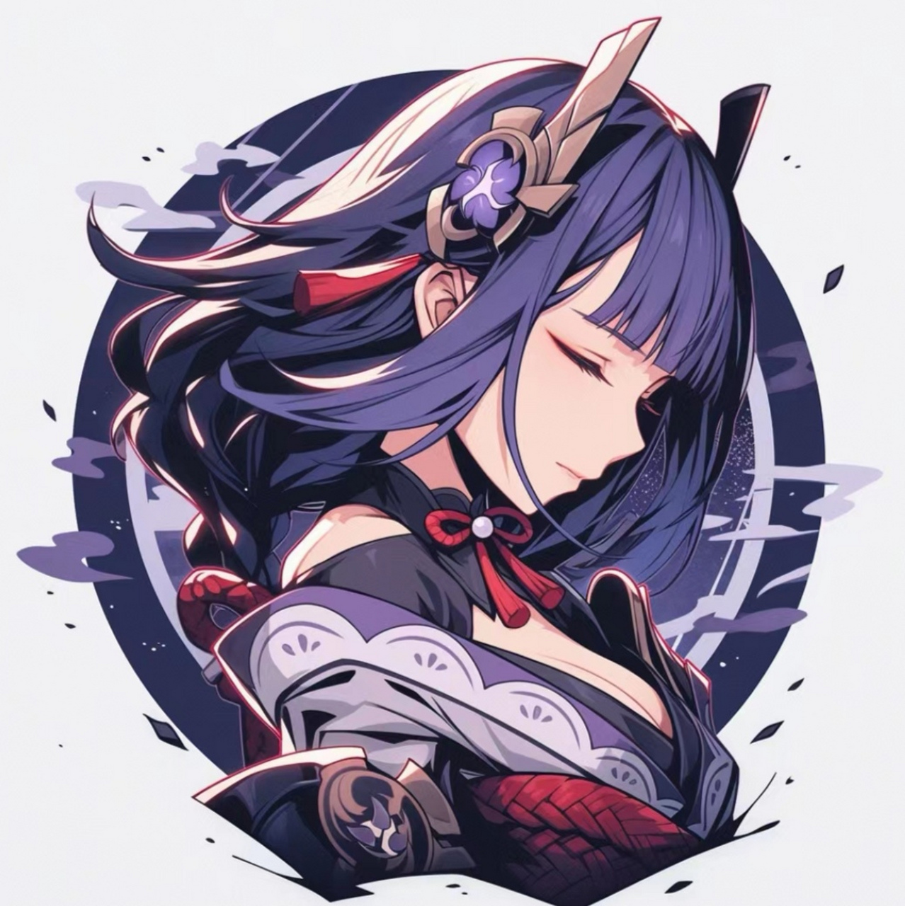 【二次元美少女头像分享】 原神系列,雷电将军头像.