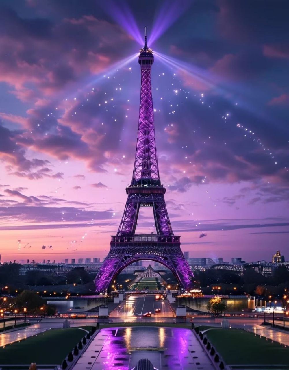 在巴黎这座浪漫之都,2024年奥运会的开幕式以一种梦幻般的紫色光辉