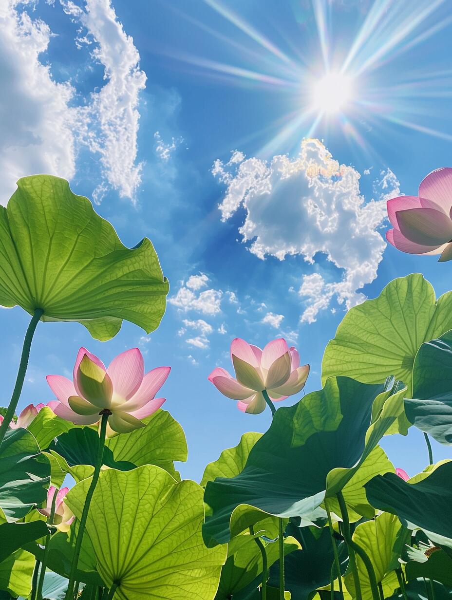 荷叶如同碧绿的玉盘,轻轻托起晶莹的露珠.  2.