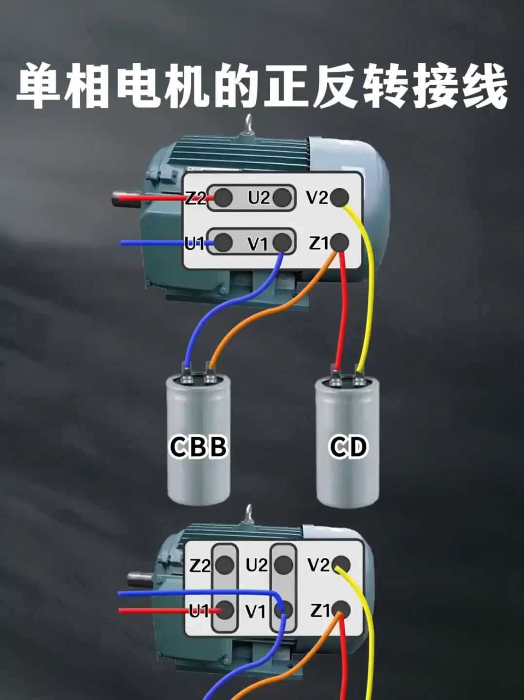 单相电机正反转接线