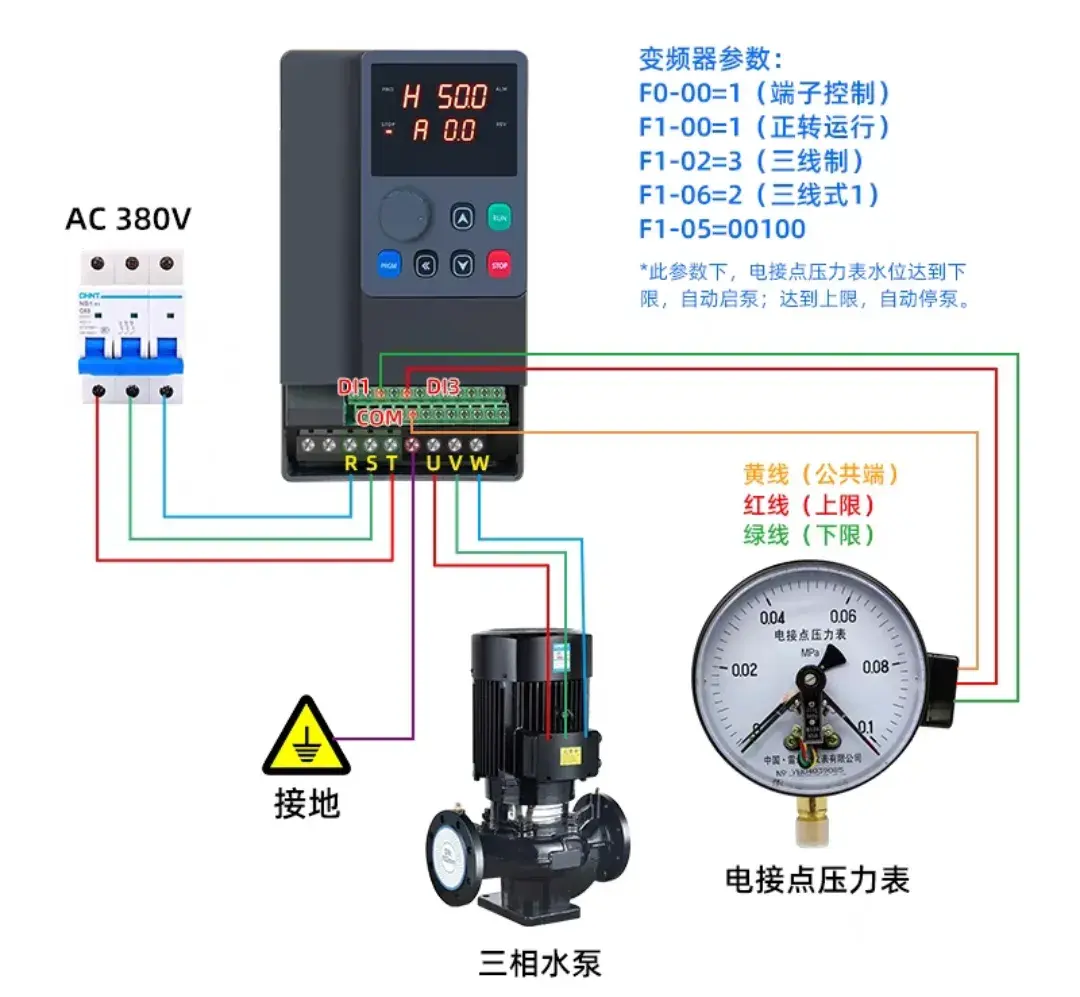 恒压供水的几种几种接线