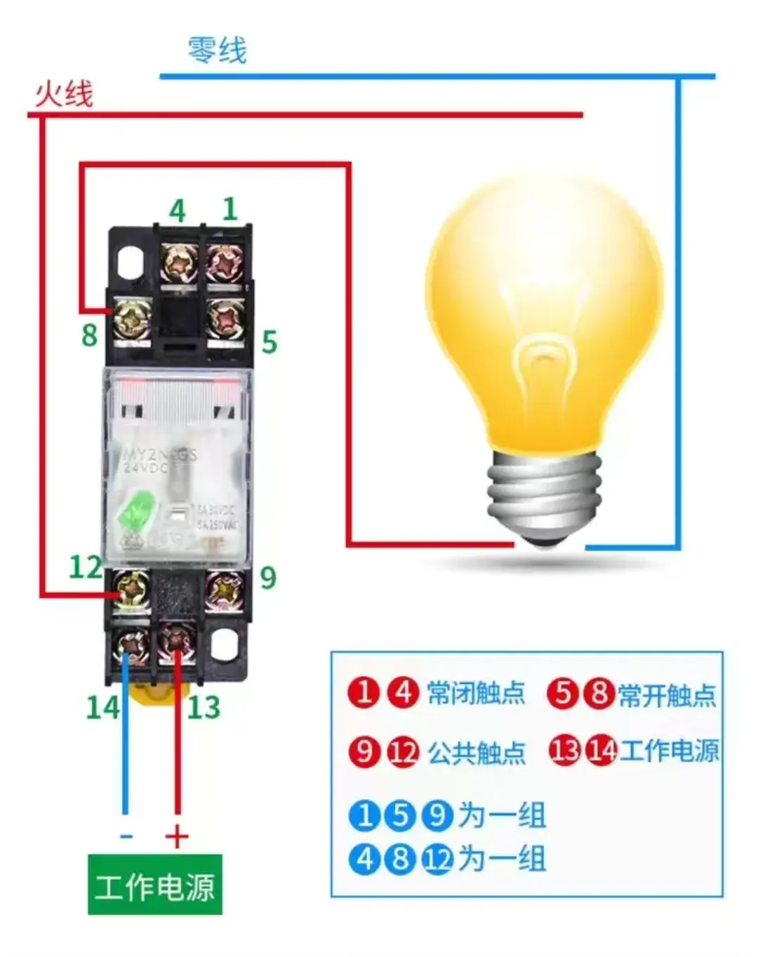 中间继电器结构原理图图片