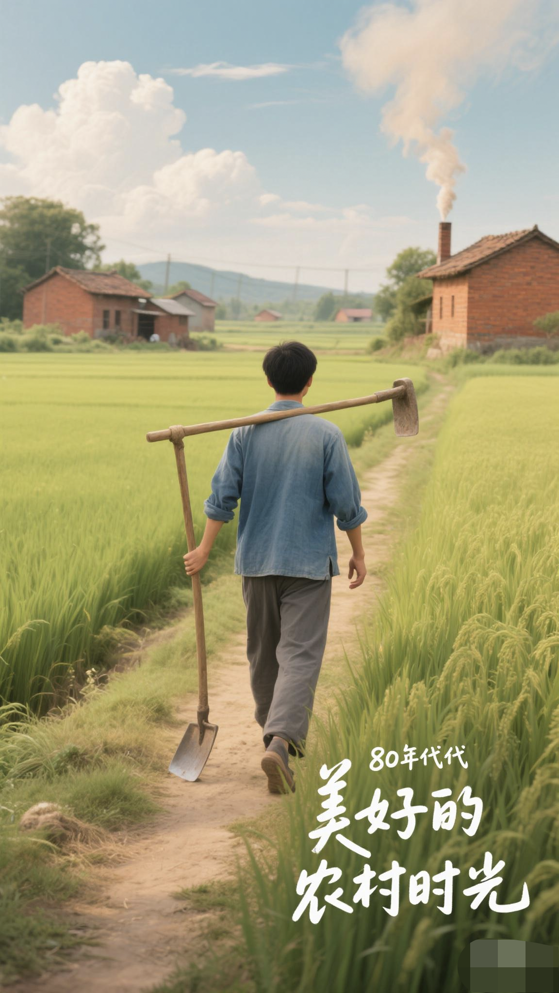 这场景,满是80年代农村独有的宁静与温馨.那时候