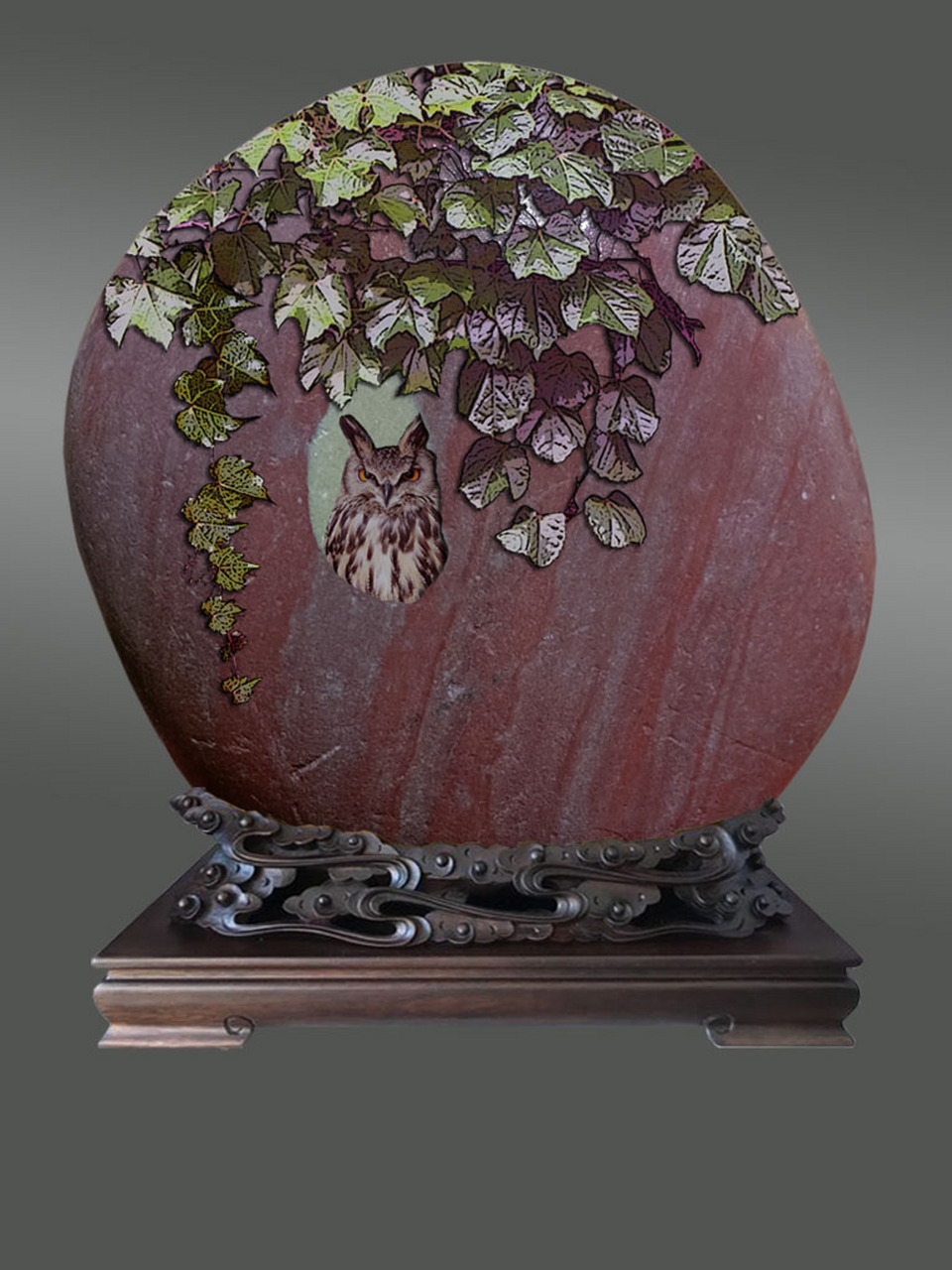 猫头鹰(长江紫砂星辰石)