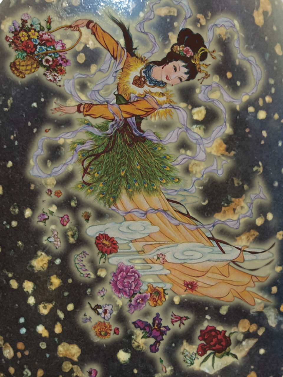 天女散花(长江点纹石) 所见为创意构思图 画友们喜欢可联系结缘