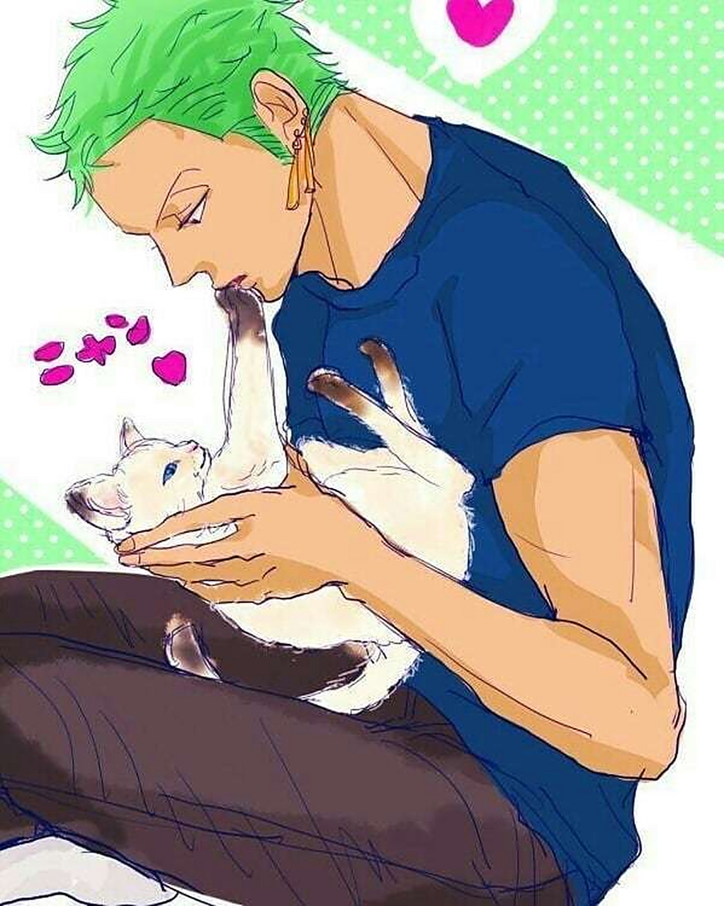 海贼王# 索隆与猫!   图片转载,侵删