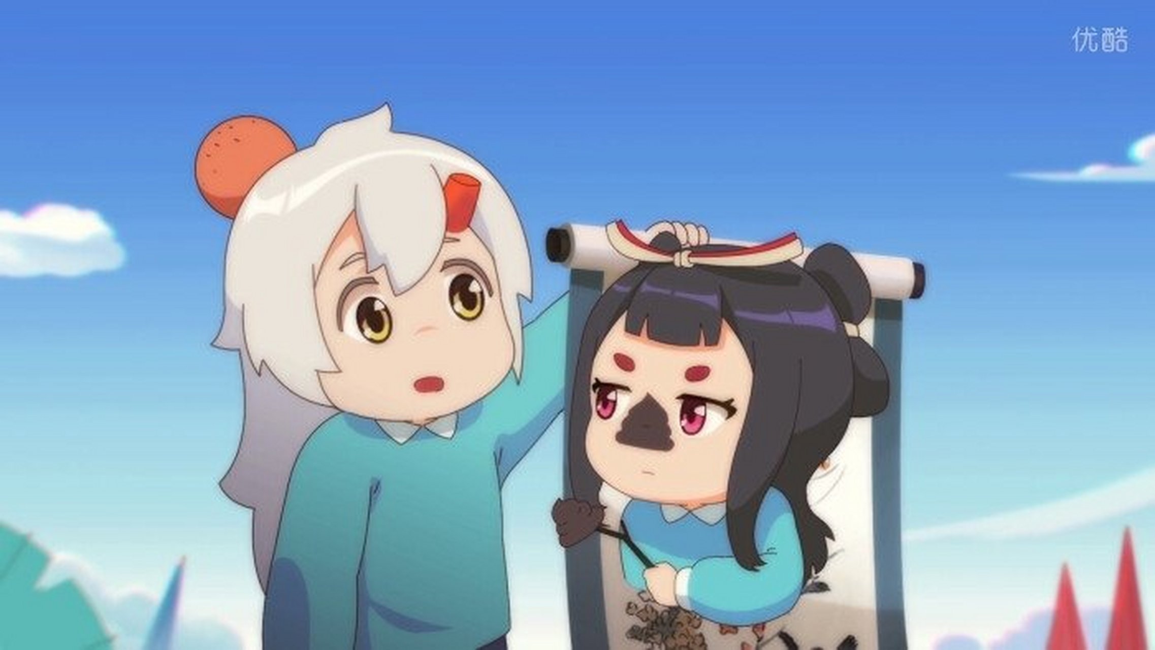 百鬼幼儿园.小茨木竟然在小花鸟卷身上画屎,太搞笑了!