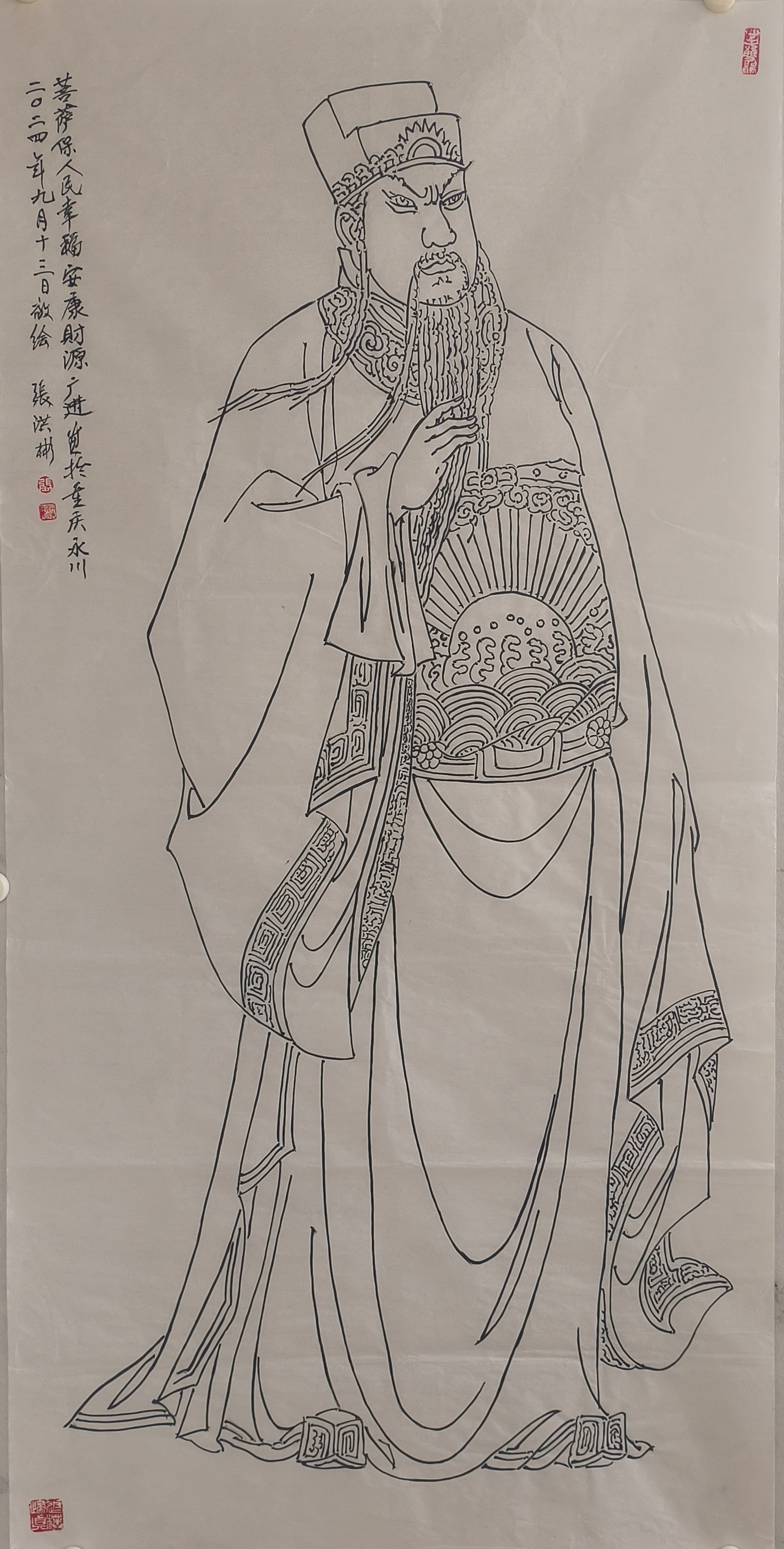 张洪彬白描作品欣赏