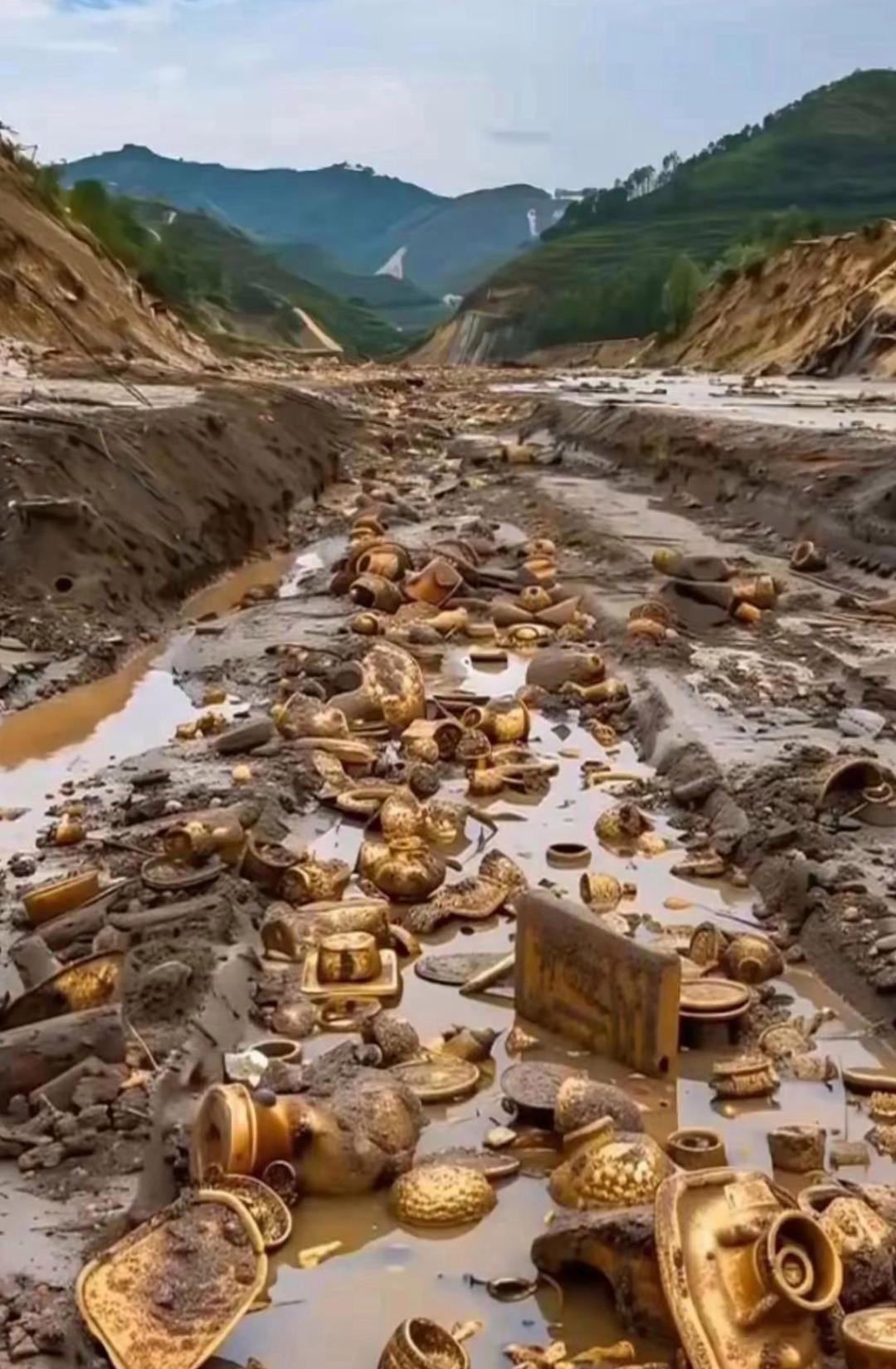 在深山之中,大雨后的泥石流里居然藏着数也数不清的好东西