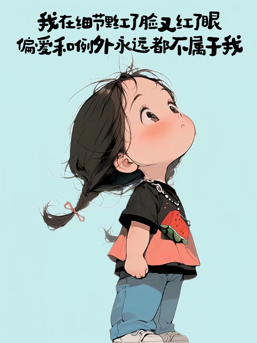 治愈插画文案:曾经以为伤心是会流很多眼泪的原来真正的伤心是流不出