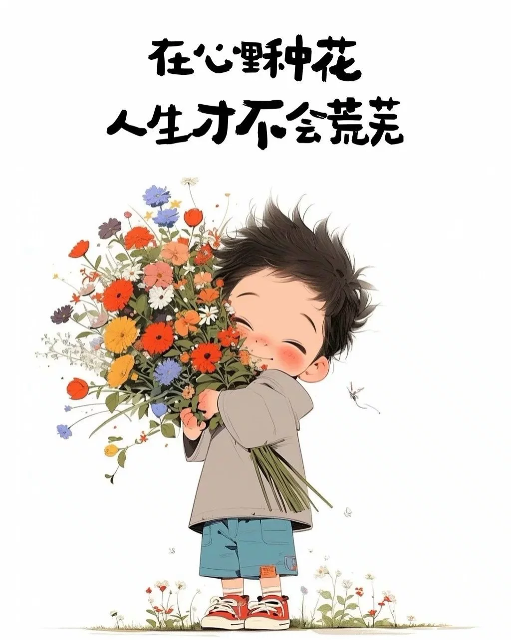 插画漫画治愈文案:你一直往前跑抬头就会看见星星,不踩别人的脚印只找