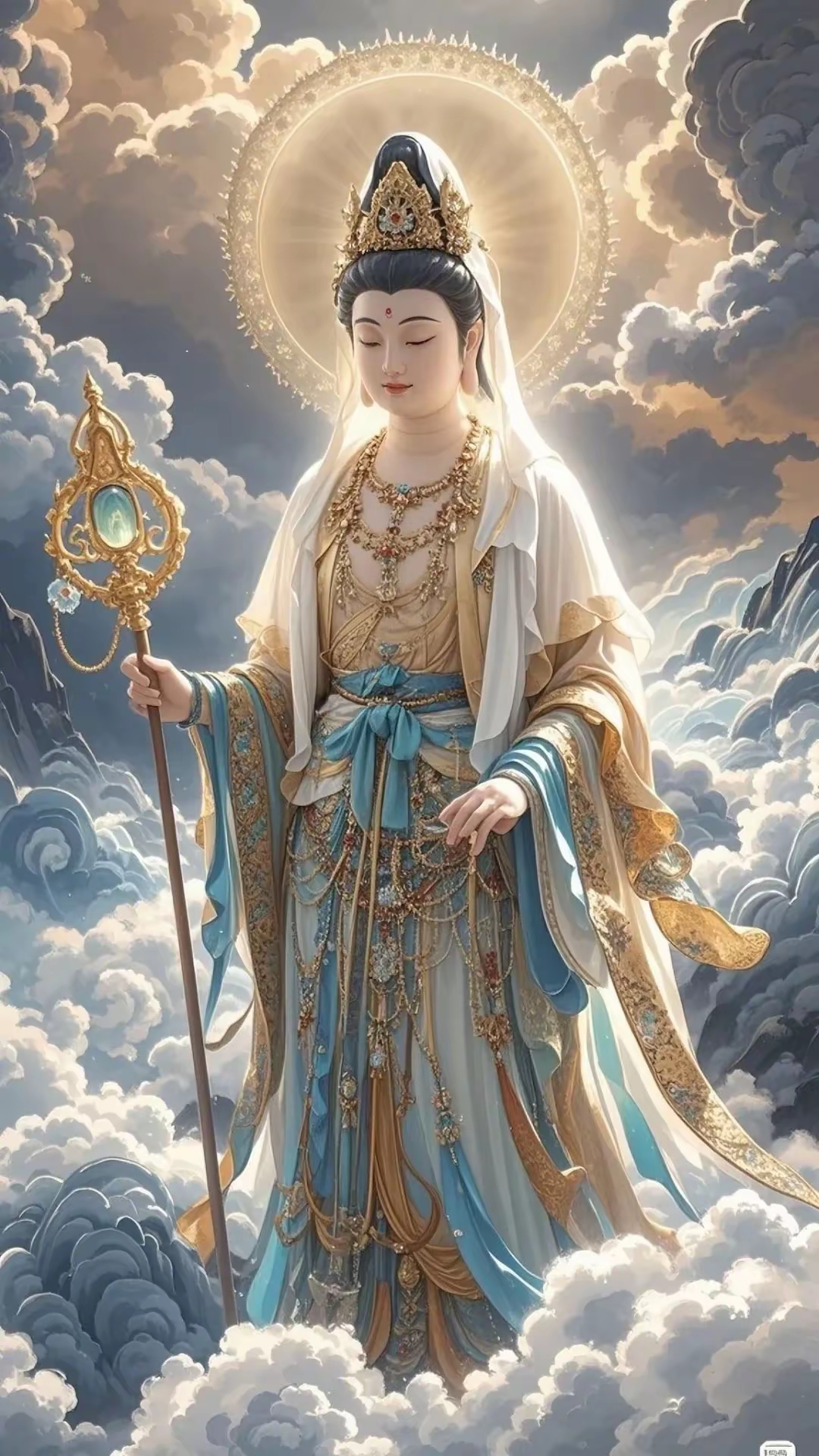 观音菩萨赐福安康,愿平安健康,幸福吉祥,财源滚滚,福泽全家