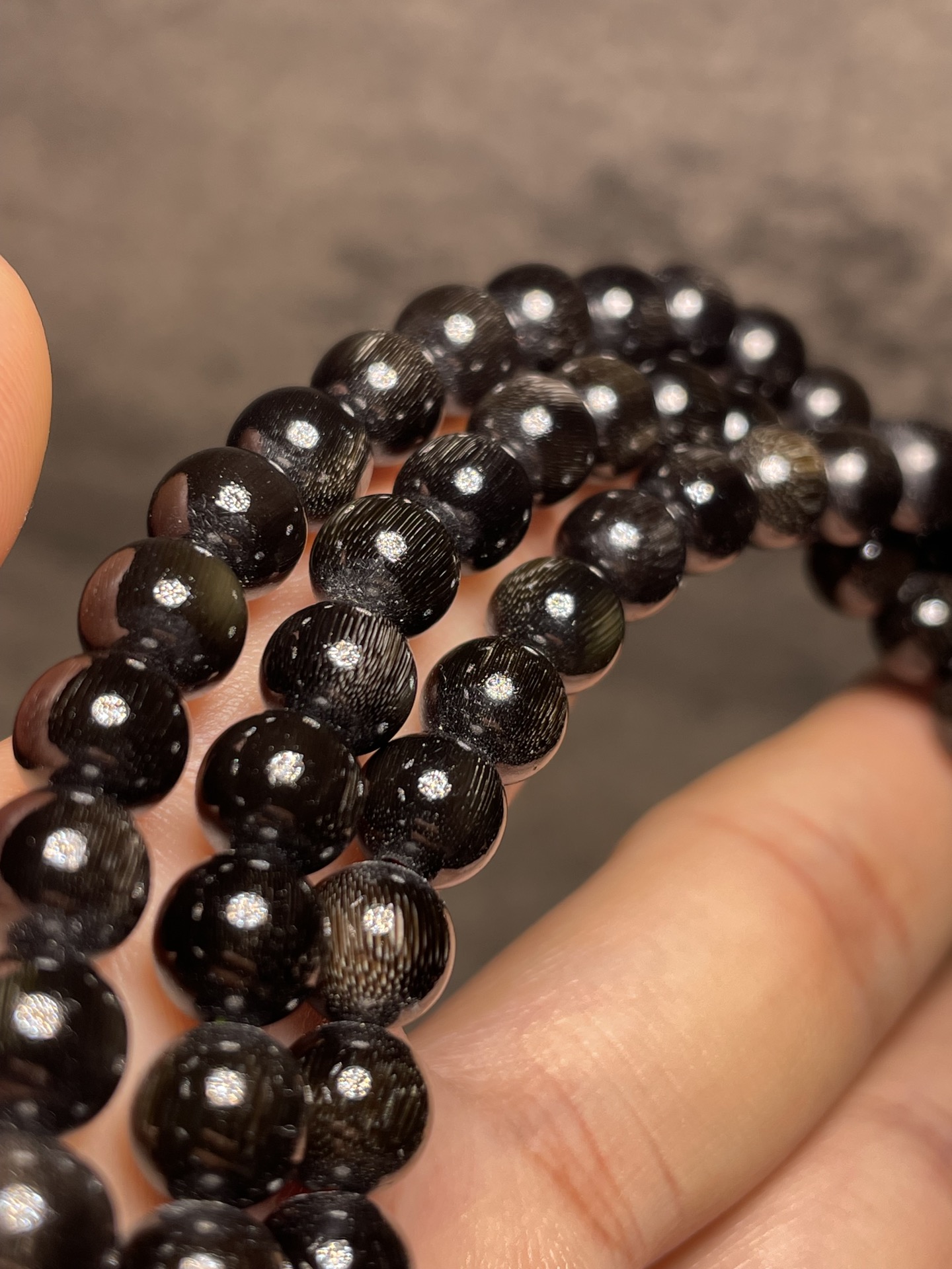 【罕世珍宝  极品黑金佛珠8215】博物馆级别,非非纯芯黑料,重器