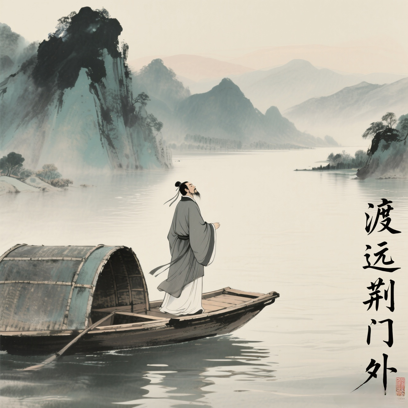 赏析  李白的《渡荆门送别》是其青年时期出蜀漫游的代表作,诗作以