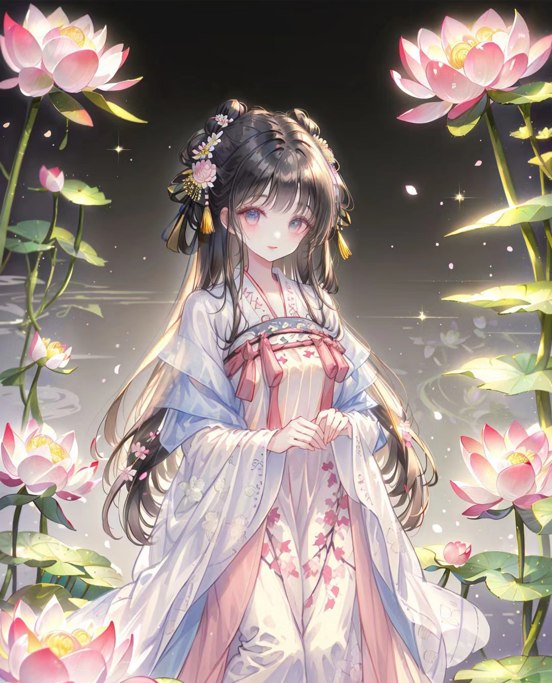 ai古风绘画,汉服美少女