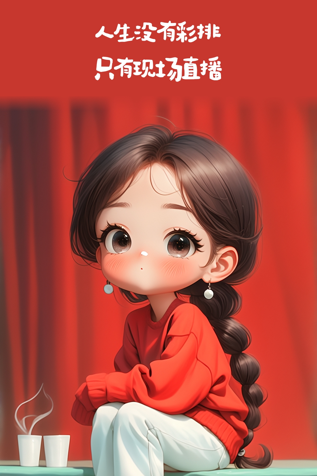 随手拍春天#因为卡通王二妮在唱蝴蝶花女生炸串女孩动漫笑着哭的图片
