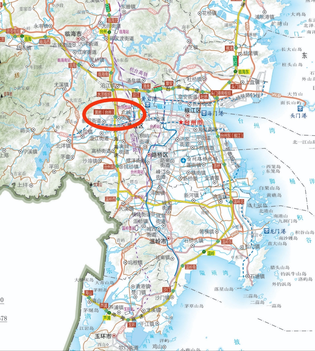 地图浙江台州沿海各县海域分布地图台州地形浦坝港镇高清地图台州地图
