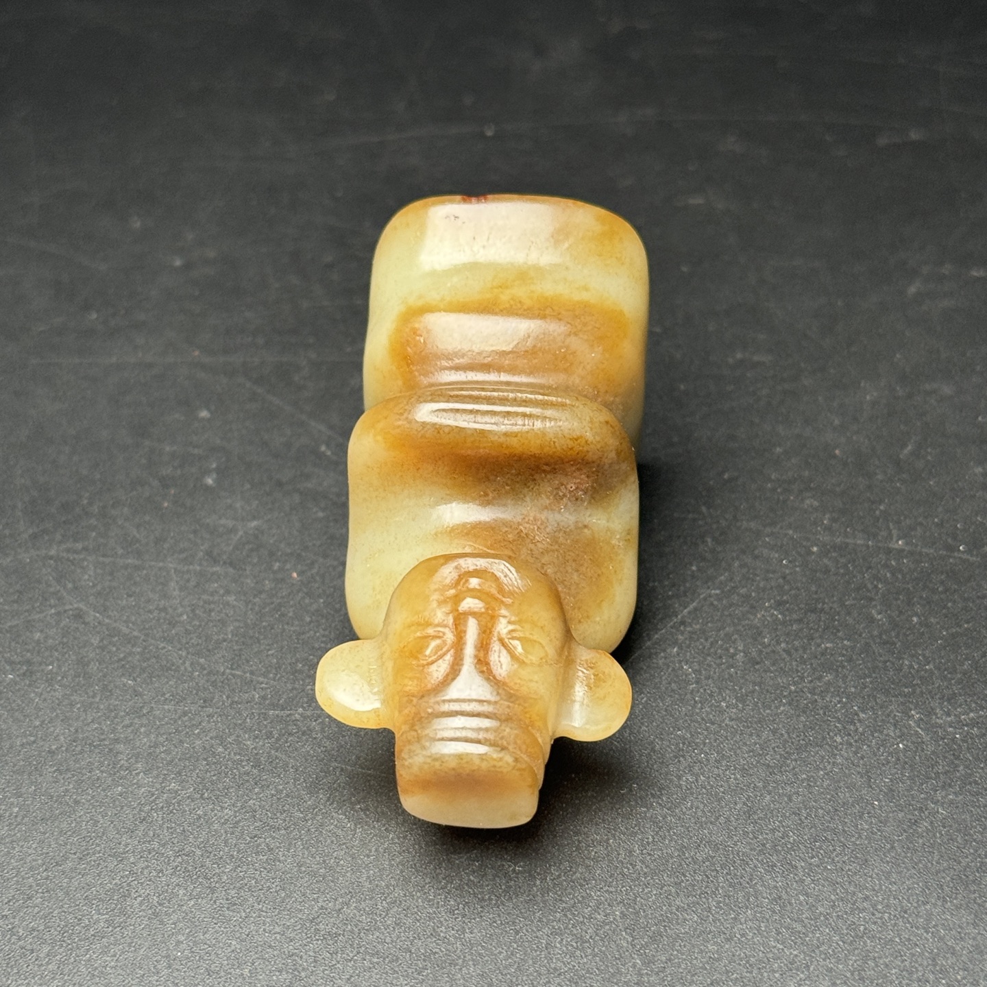 和田玉红山文化玉贵人,尺寸28×35×59mm重72g