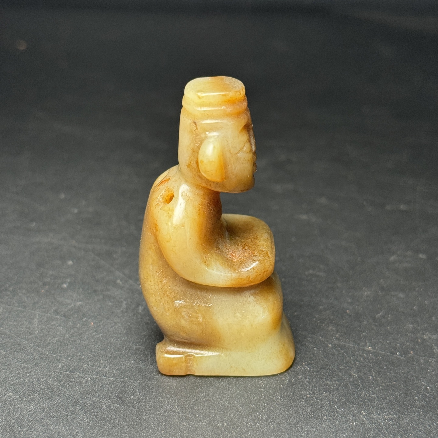 和田玉红山文化玉贵人,尺寸28×35×59mm重72g