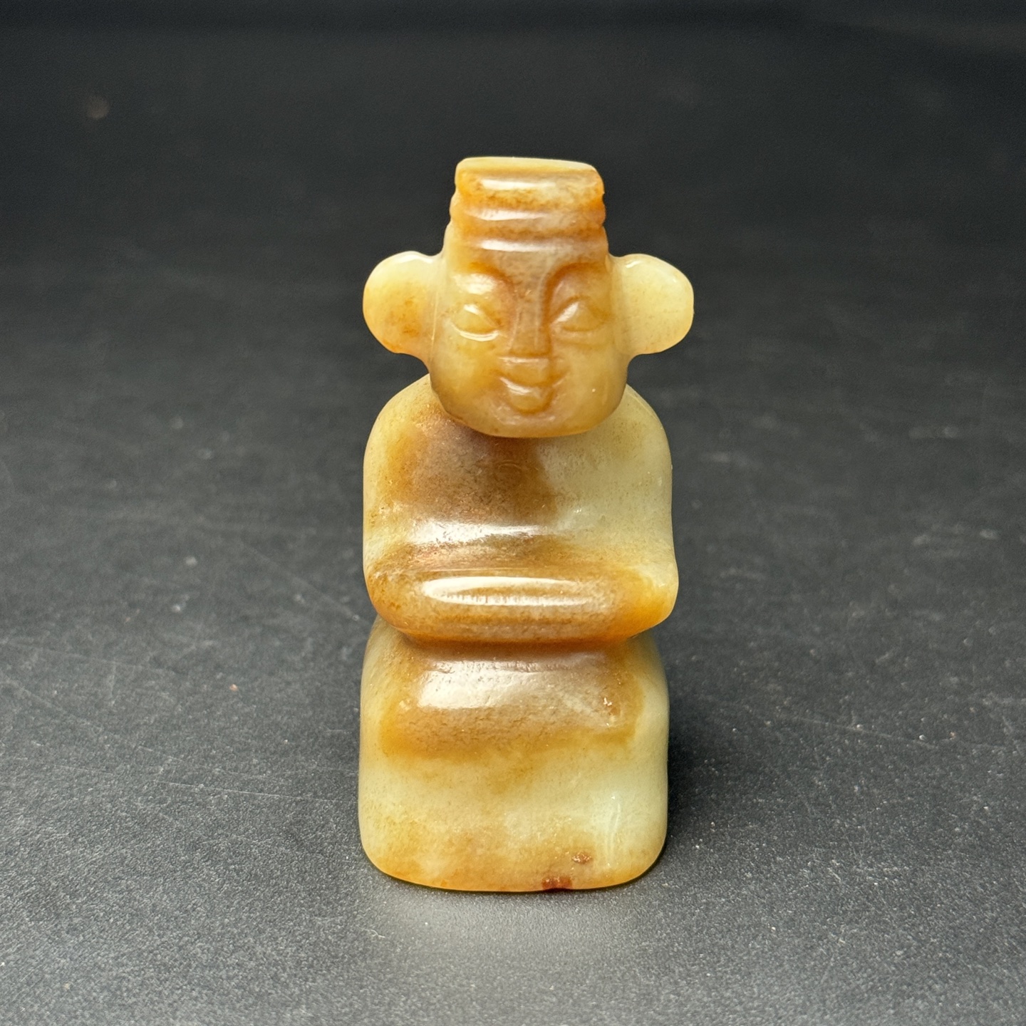 和田玉红山文化玉贵人,尺寸28×35×59mm重72g