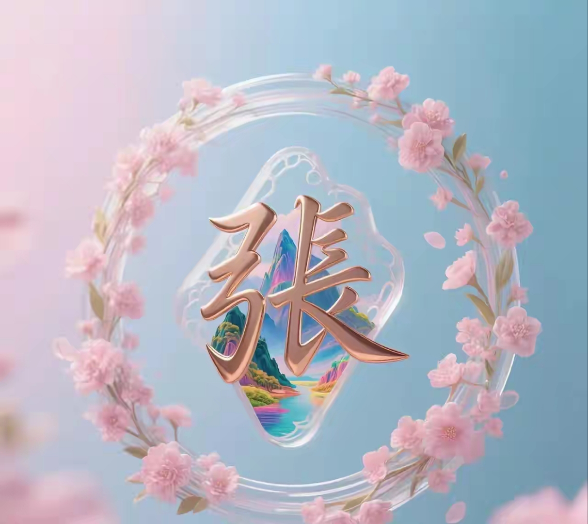 梦幻张姓家族图腾,樱花环绕,美不胜收!