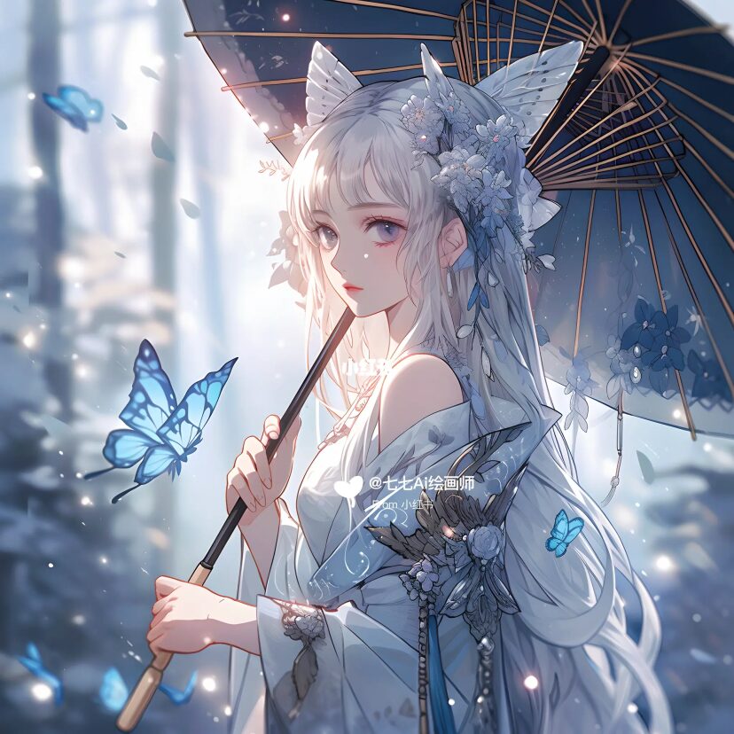 她轻轻地微笑着,仿佛在告诉我们一个关于雨天的美丽