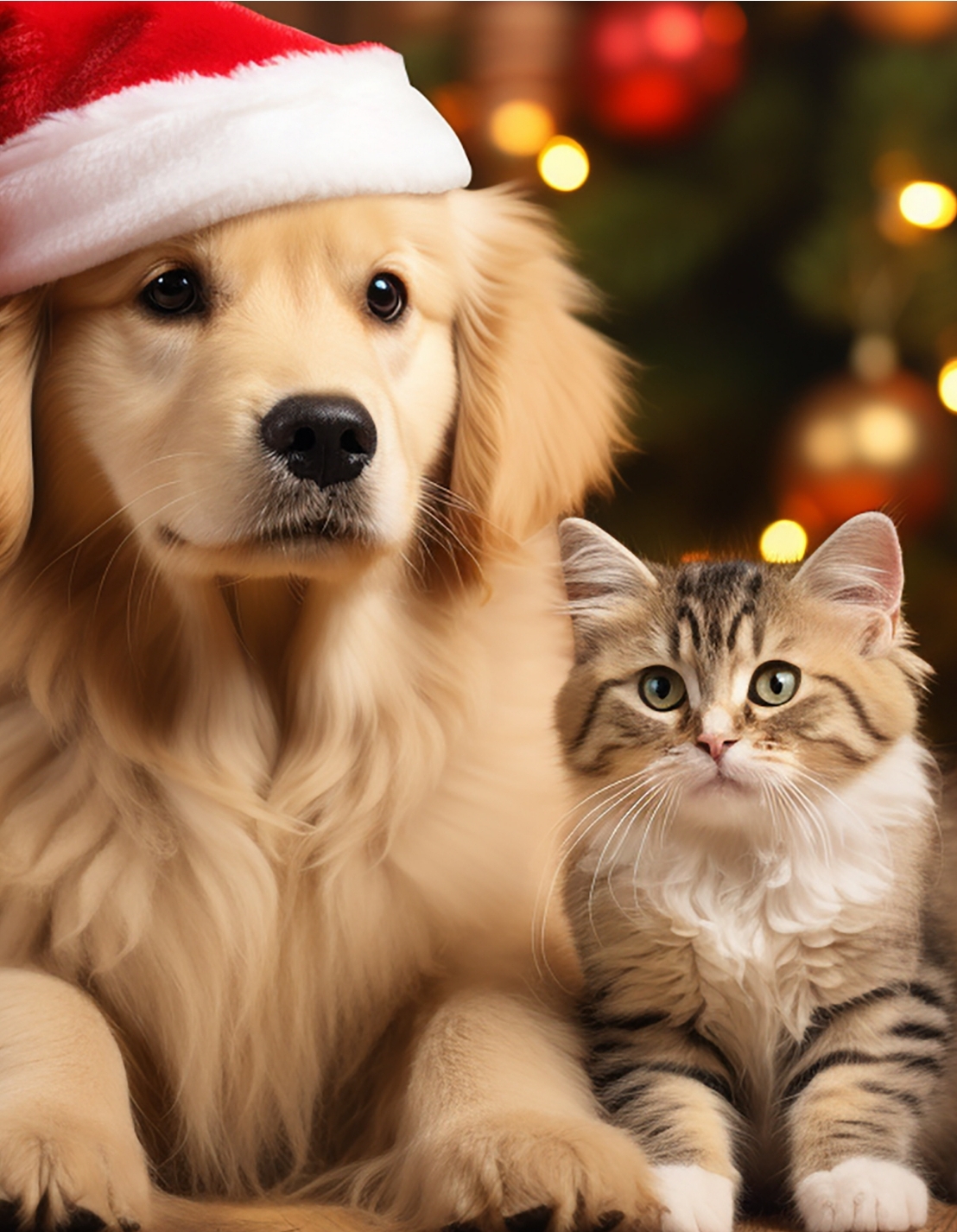 🐶🐱 大狗与小猫的奇遇之旅✨  😊阳光洒在毛茸茸的动物身上