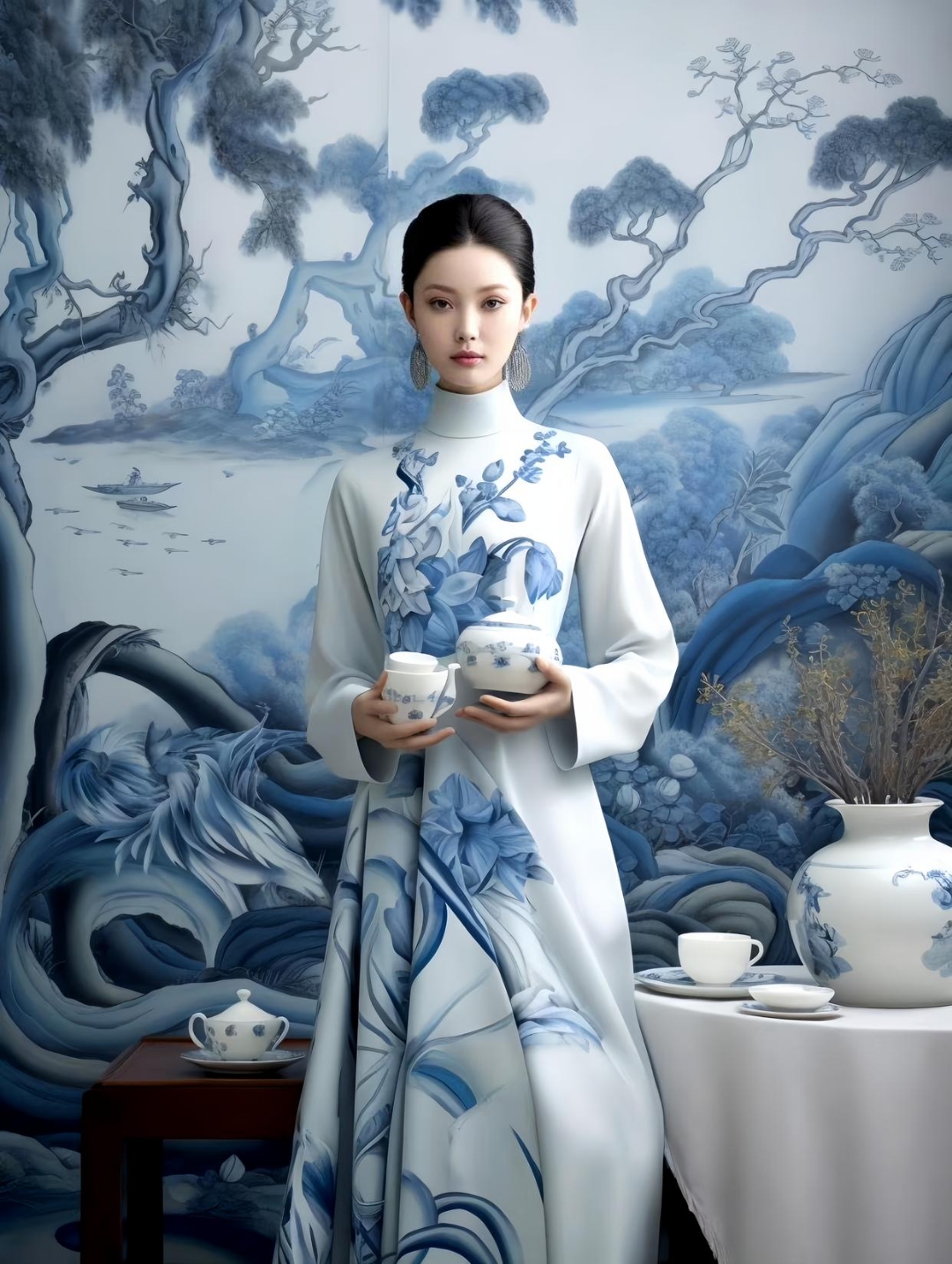 中华瓷传统,青花大世界: 青花茶具,青花美女,青花背景…#传统文化