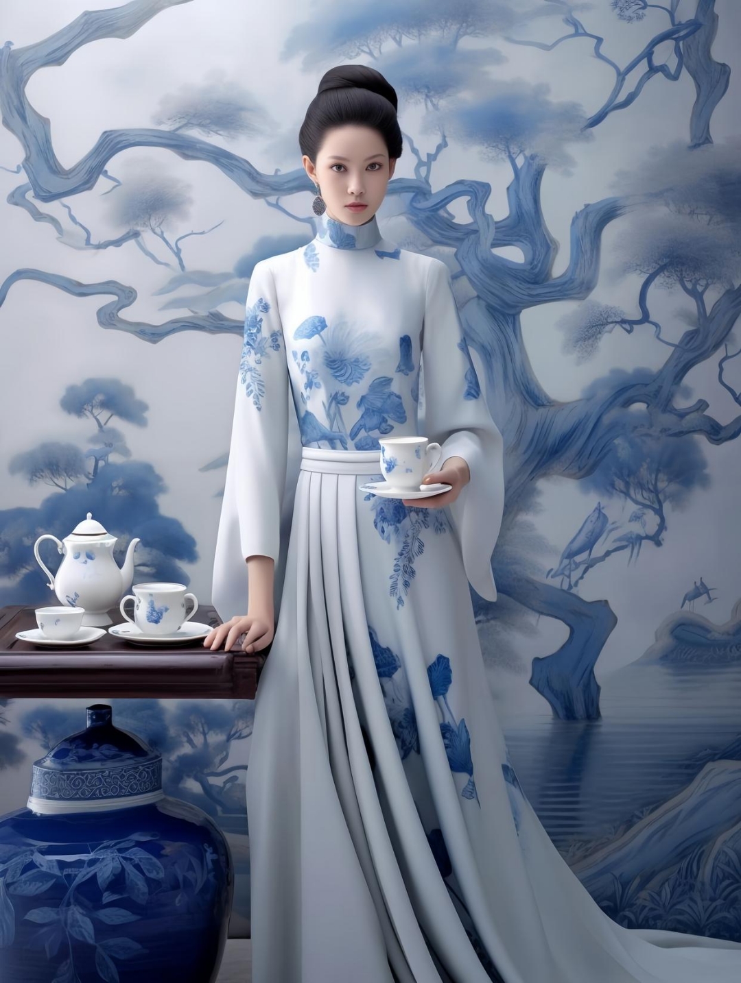 中华瓷传统,青花大世界: 青花茶具,青花美女,青花背景…#传统文化