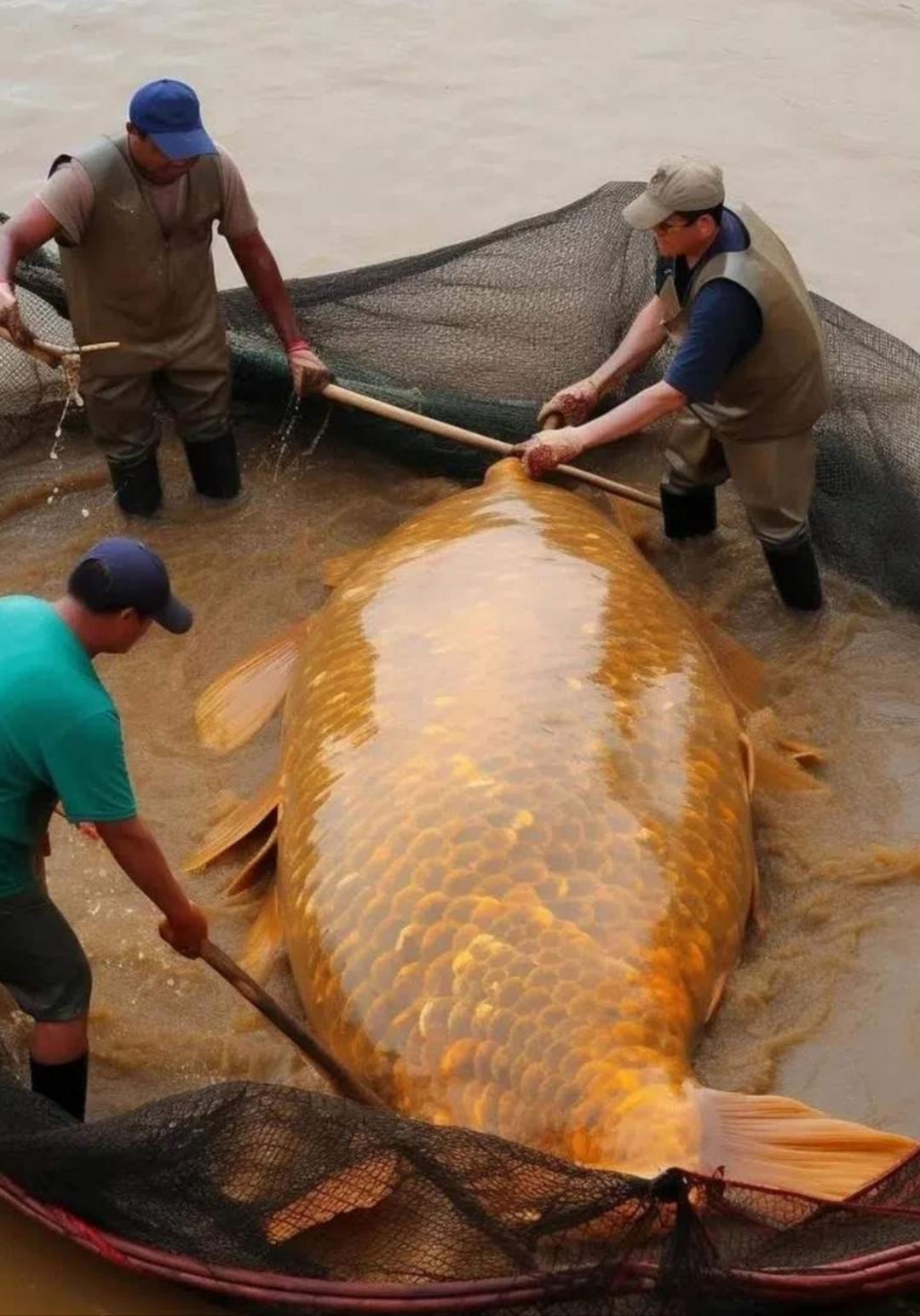 这鱼儿真不小,你们见过这么巨大的鱼吗?