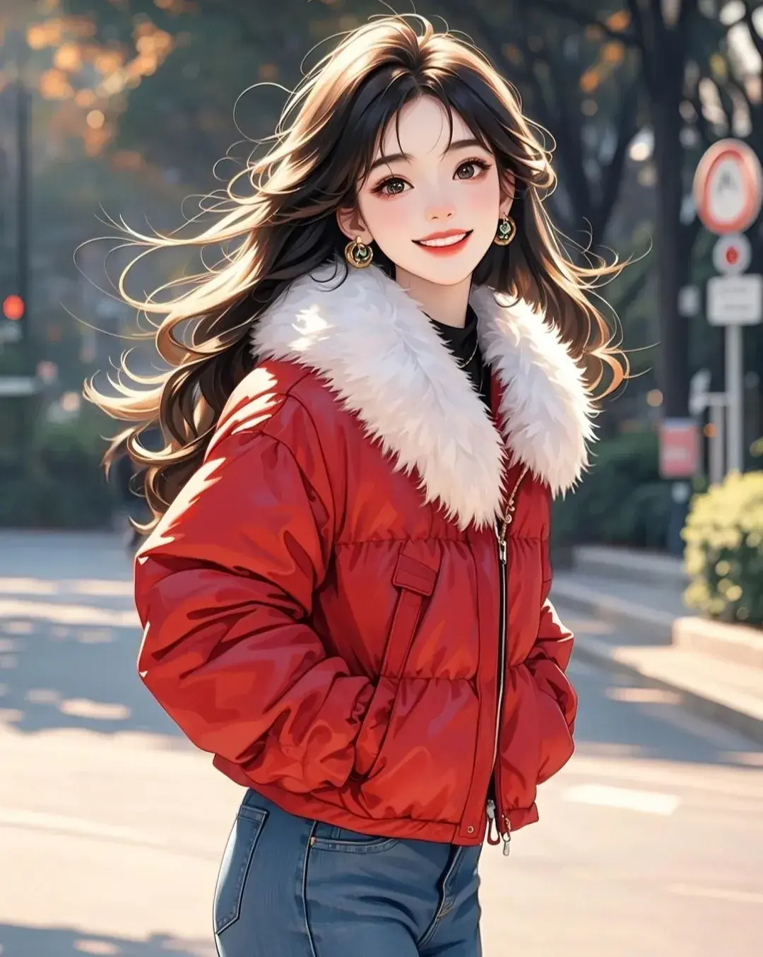 新年红色喜庆少女头像分享