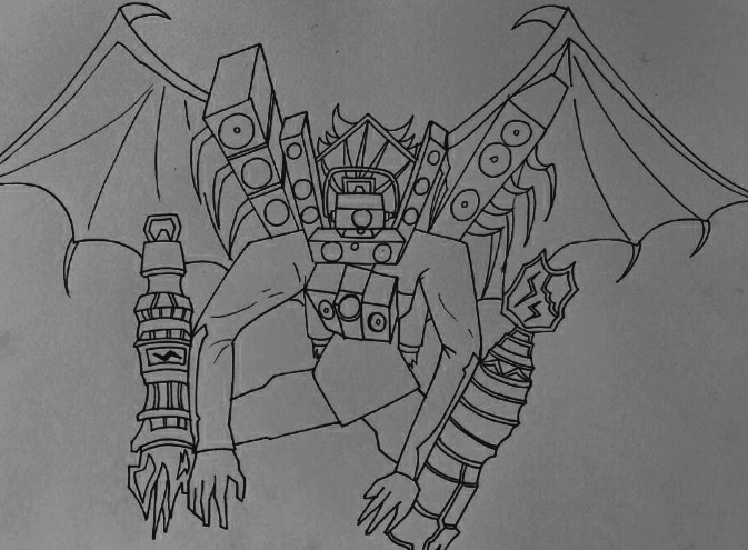 我画的泰坦音响人魔龙形态