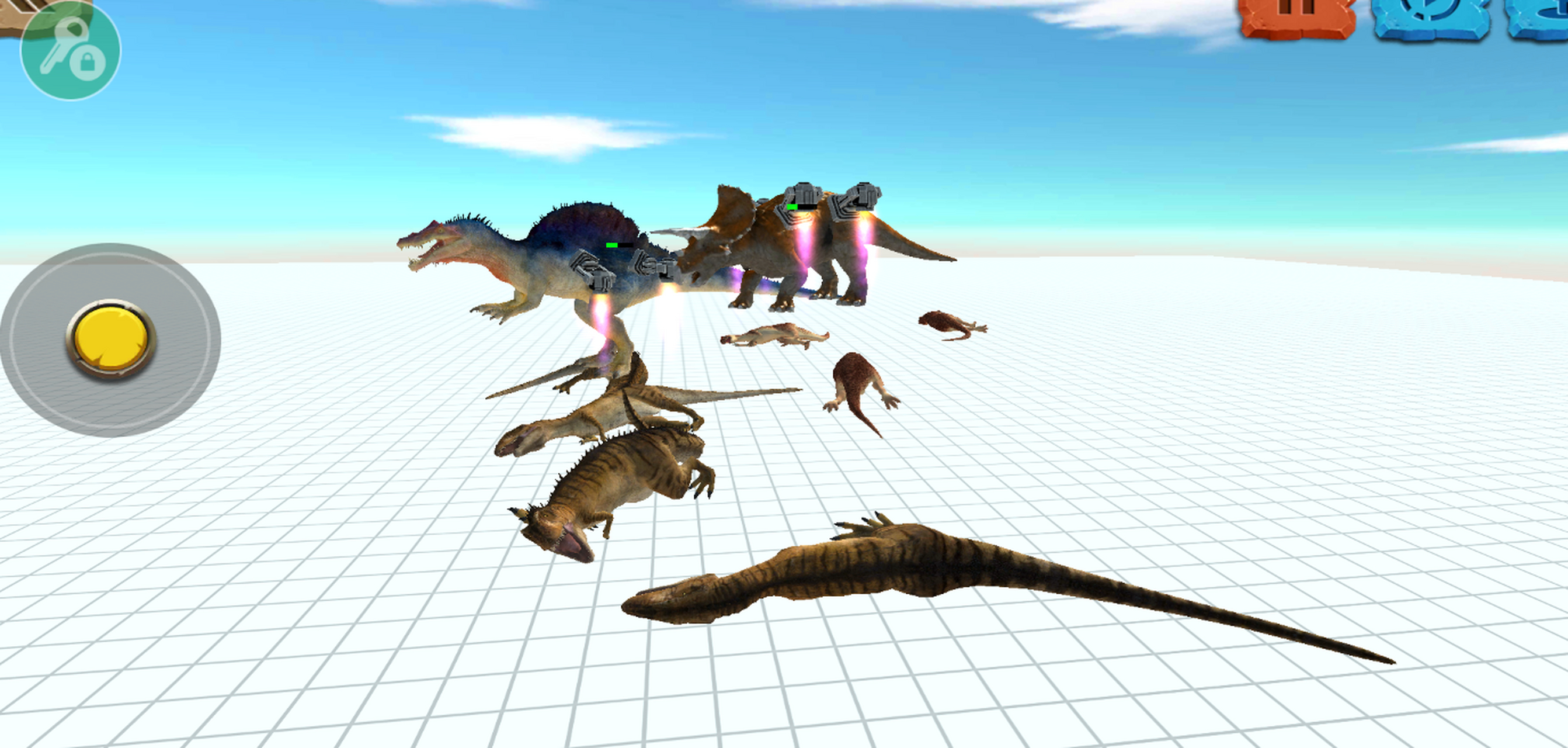 棘龙和三角龙加上升降机都能摔别人