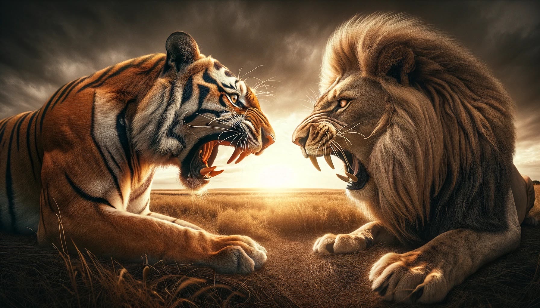 狮子和老虎,这样的阵容谁能赢呢#老虎