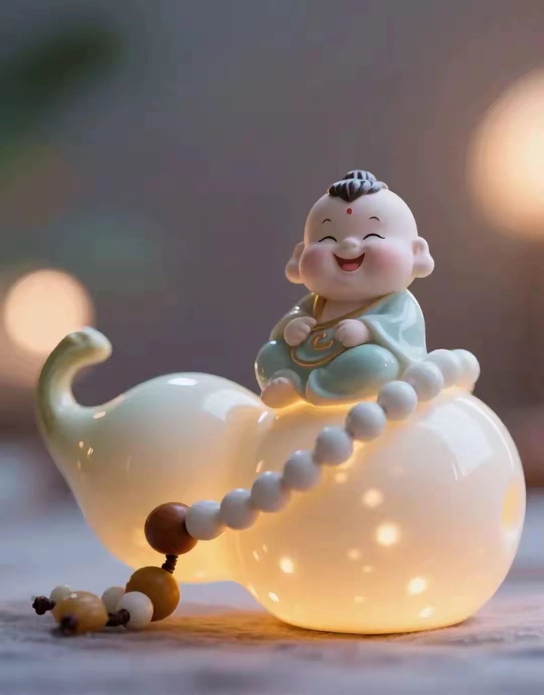 这小弥勒佛也太萌了吧,笑得我心都化了!愿看到他的你们开开心心