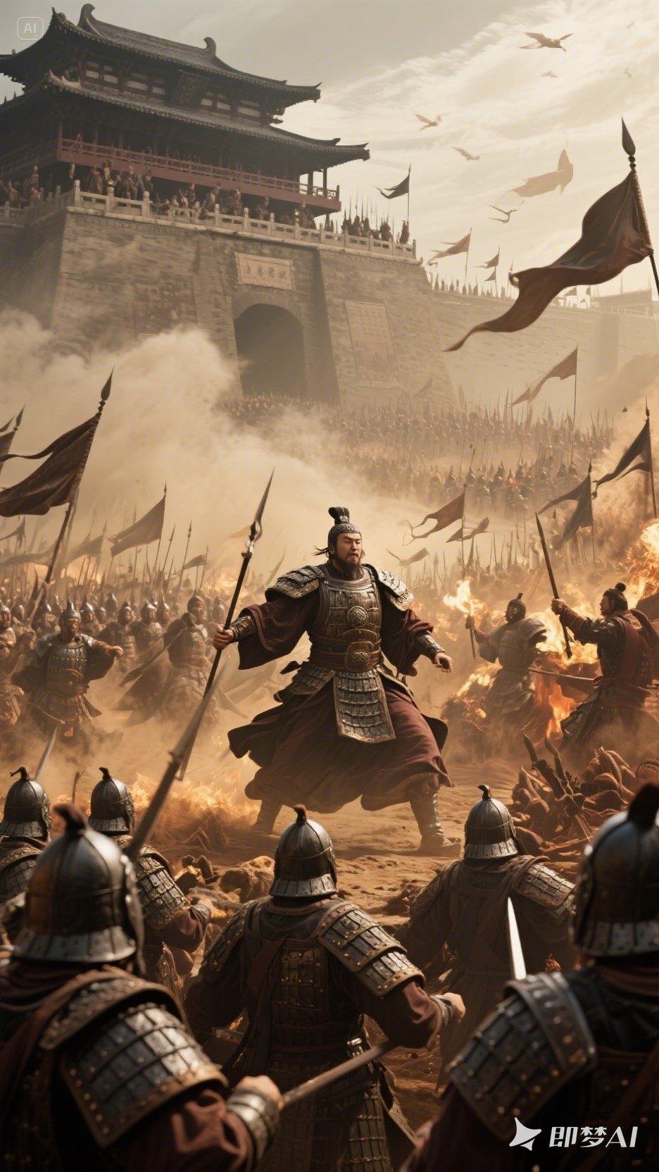 冲出重围长城秦时兵将杀敌图片高清古代士兵追逐阻拦电影古代士兵