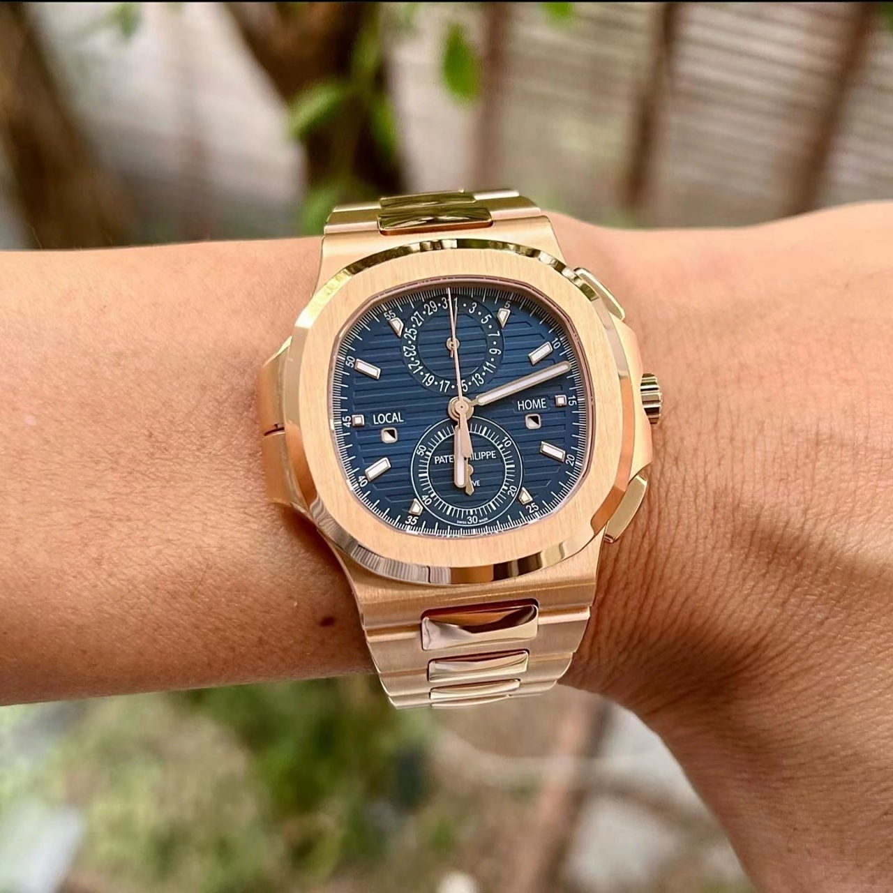 常规款最顶配全金鹦鹉螺,毕业款,百达翡丽运动优雅系列5990r,深蓝色