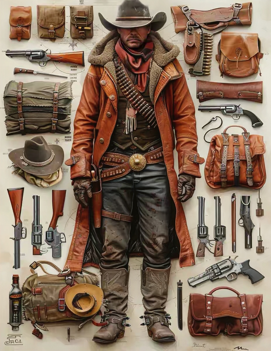 美国西部牛仔的穿戴标配极具特色.