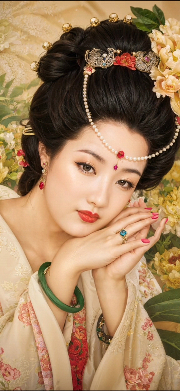 ai 还原后的杨贵妃,面容清秀,眉目传神,肌肤如白玉,气质如天仙.