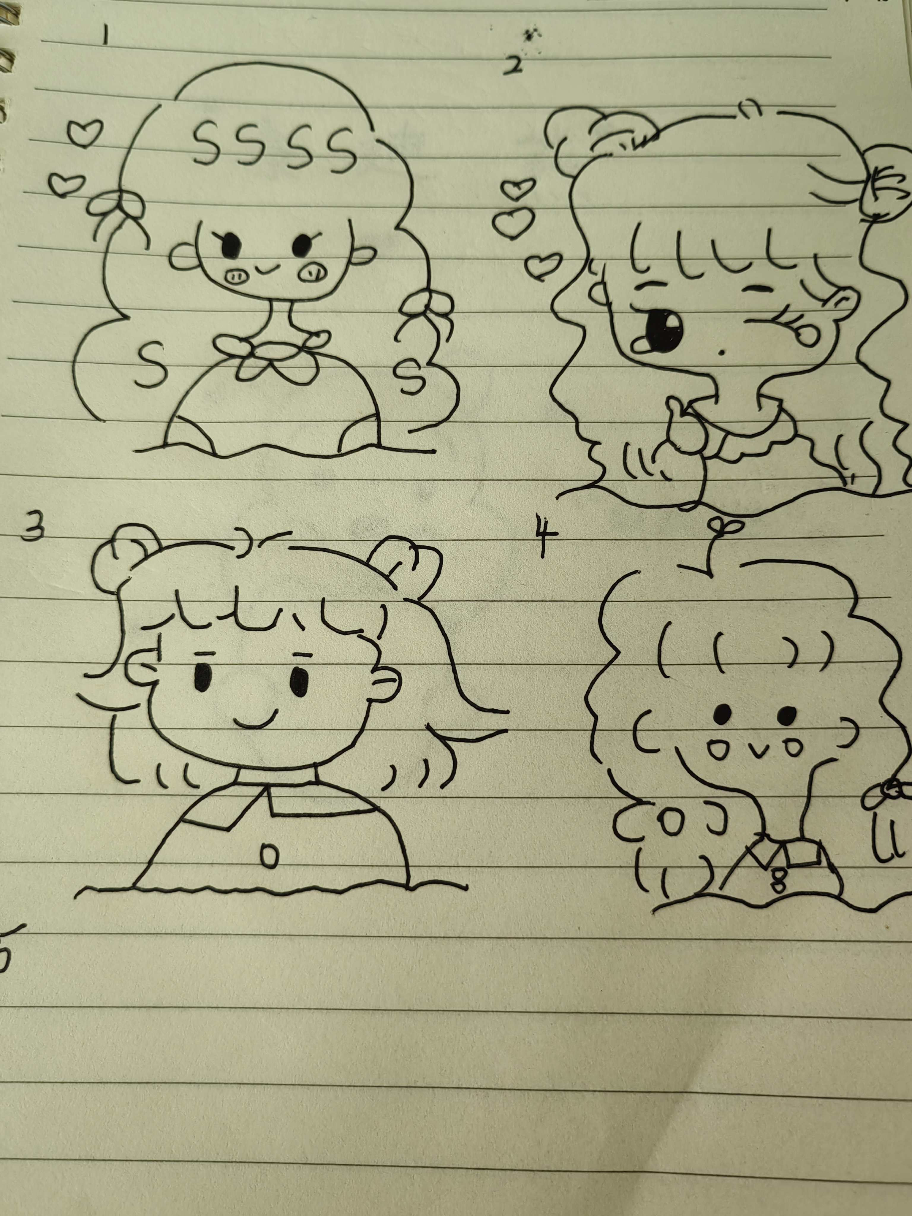 美术之家# 卡通女生简笔画.