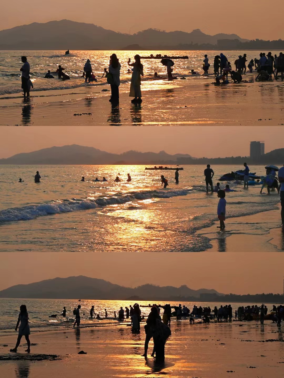 沙滩上的诗篇  沙滩上,人潮涌动,如梦如幻.