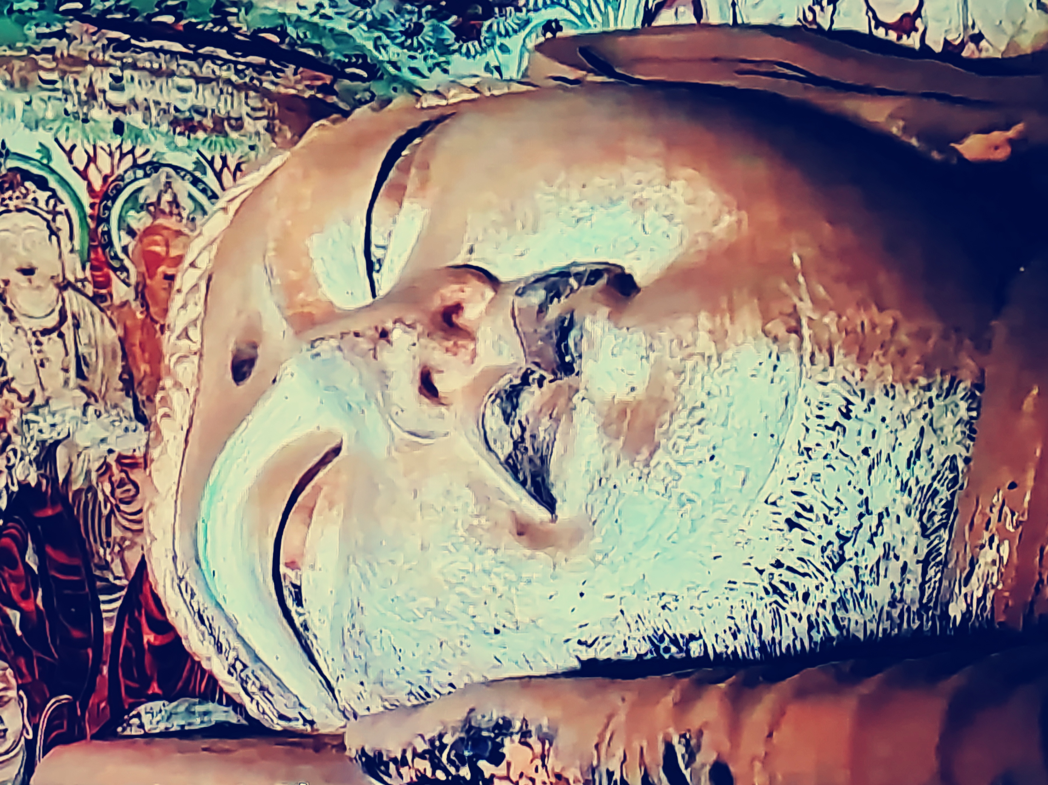 敦煌莫高窟最美卧佛        卧佛位于莫高窟第159窟,是一尊释迦牟尼的