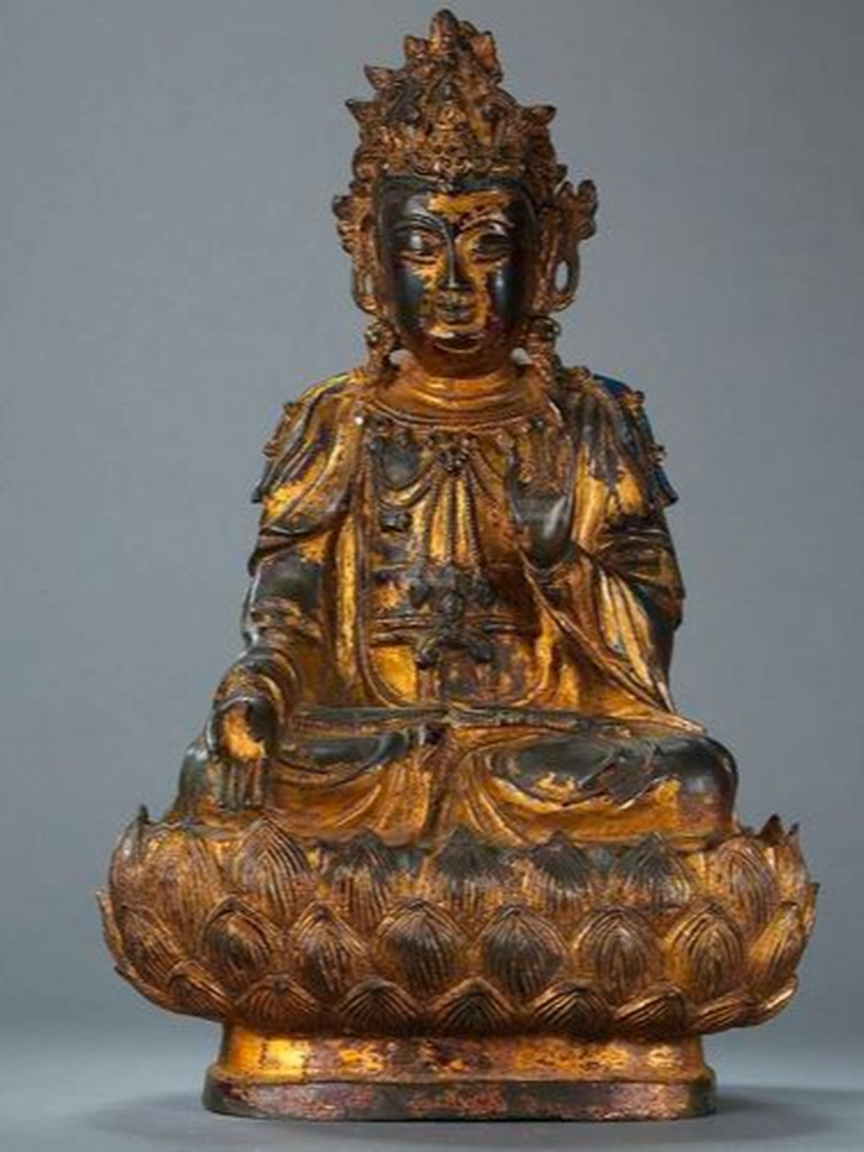 佛教文化# 明代鎏金铜佛像