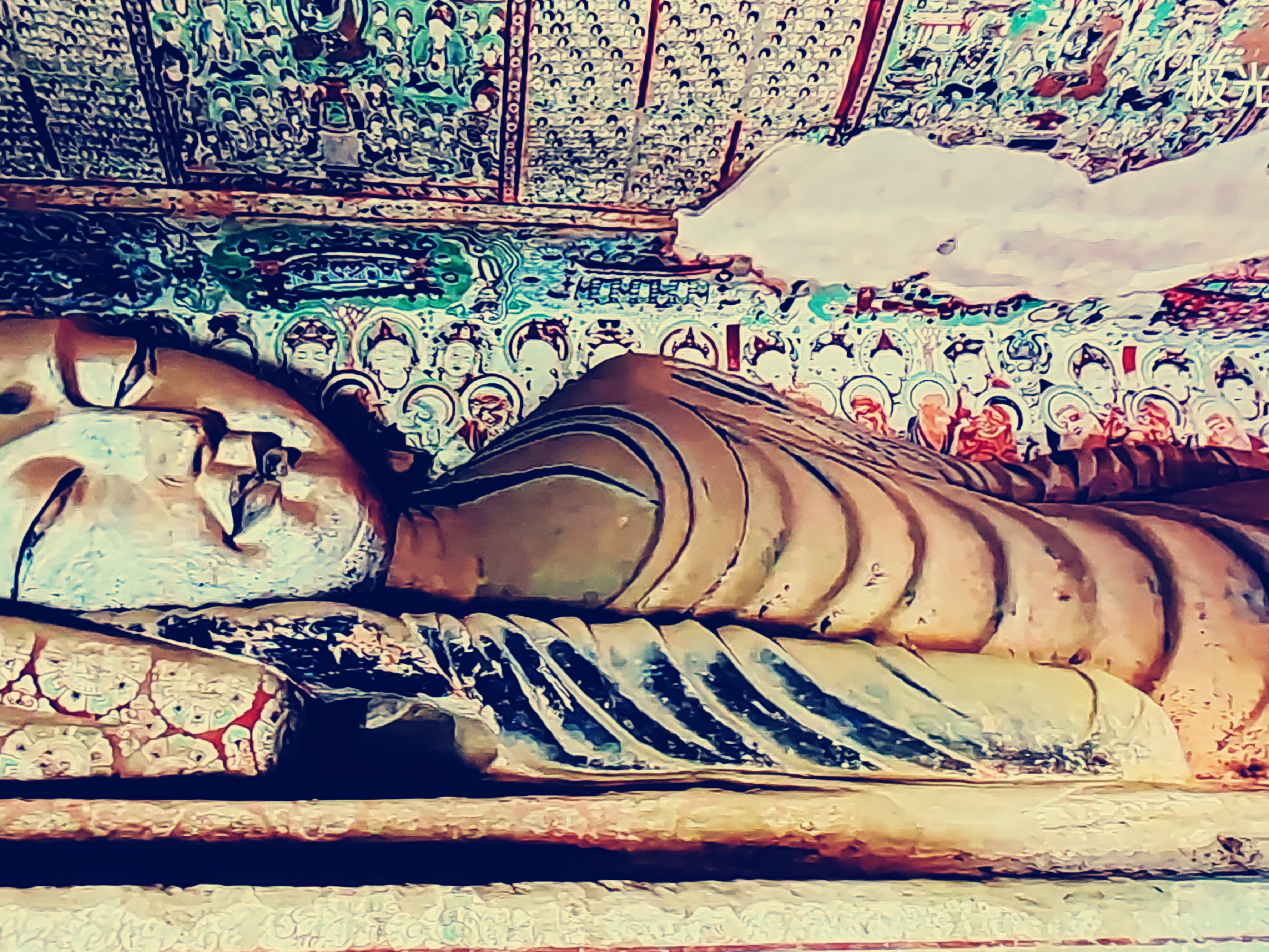 敦煌莫高窟最美卧佛        卧佛位于莫高窟第159窟,是一尊释迦牟尼的